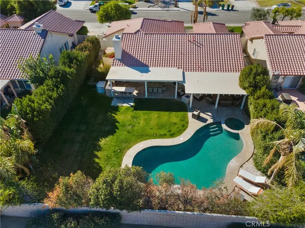 an aerial view of a house