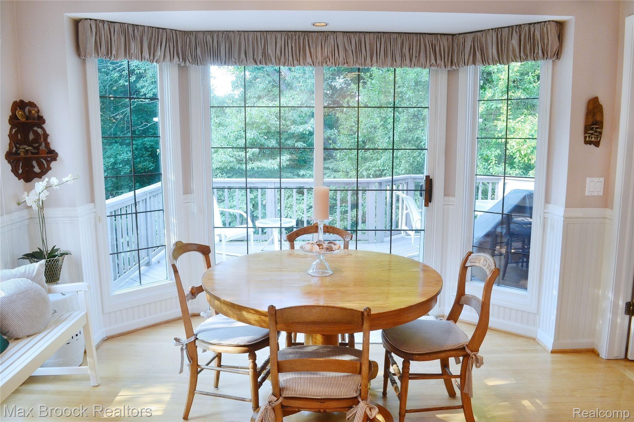 3795 Warwick Drive Rochester, MI 48309 - Photo 21 of 51 BREAKFAST 'NOOK' WITH BAY WINDOW AND DECK ACCESS OVERLOOKING PARK LIKE SETTING