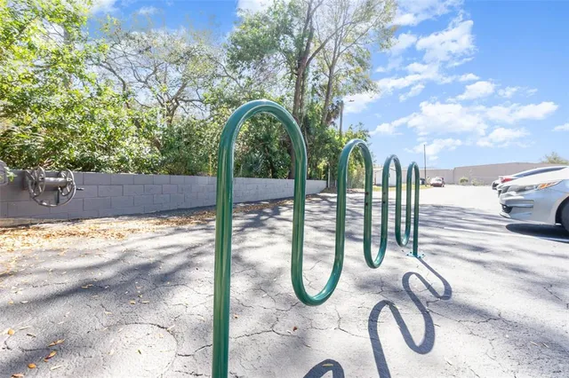 a view of swimming pool with seating space
