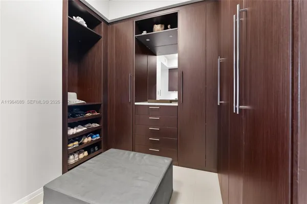 a view of elevator with mirror