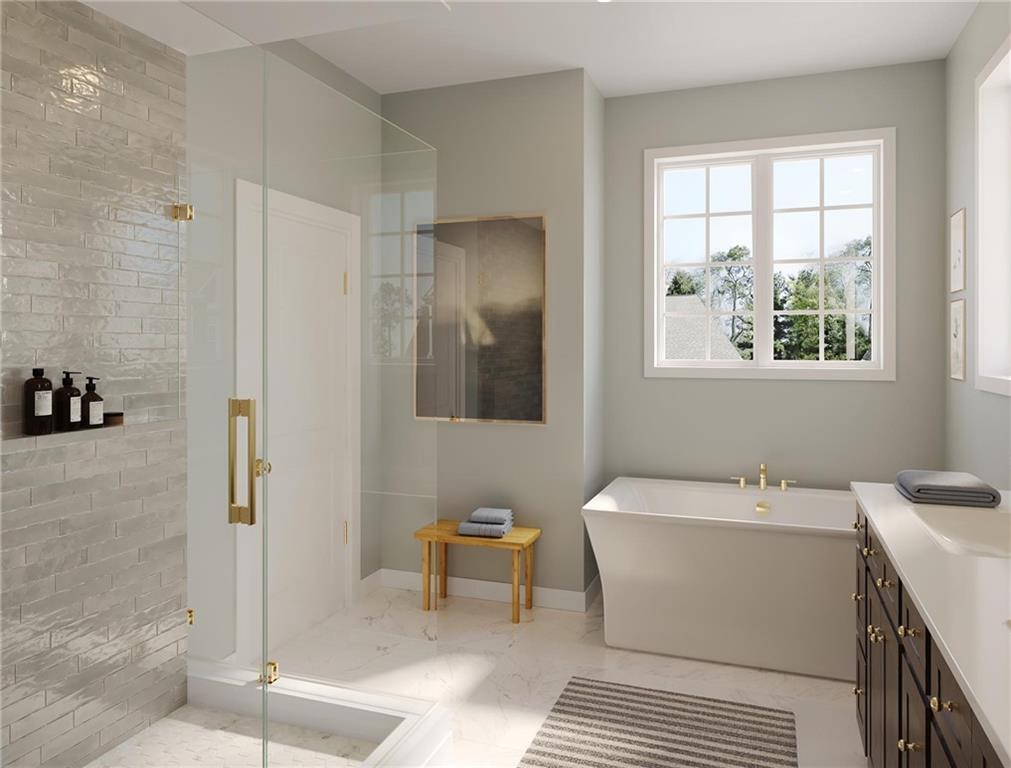 102 Ramsgate Road, Unit CONWAY Cranberry Township, PA 16066 - Photo 20 of 42 a bathroom with a sink and a mirror