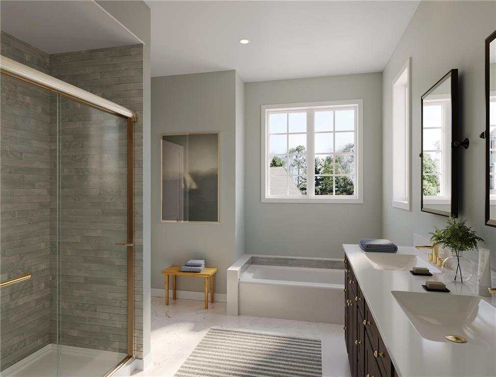 102 Ramsgate Road, Unit CONWAY Cranberry Township, PA 16066 - Photo 21 of 42 a bathroom with a sink and a mirror