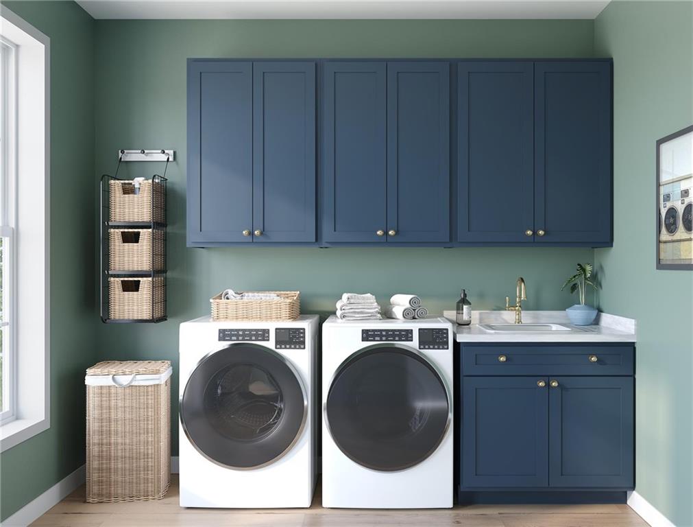 102 Ramsgate Road, Unit CONWAY Cranberry Township, PA 16066 - Photo 24 of 43 a utility room with sink dryer and washer