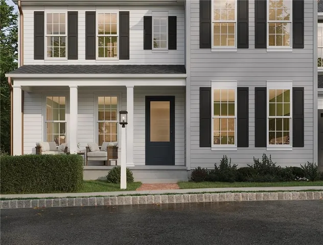 front view of a brick house