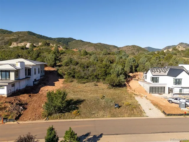 a view of a city with mountain