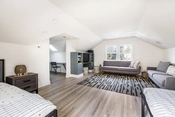 a living room with furniture and a couch