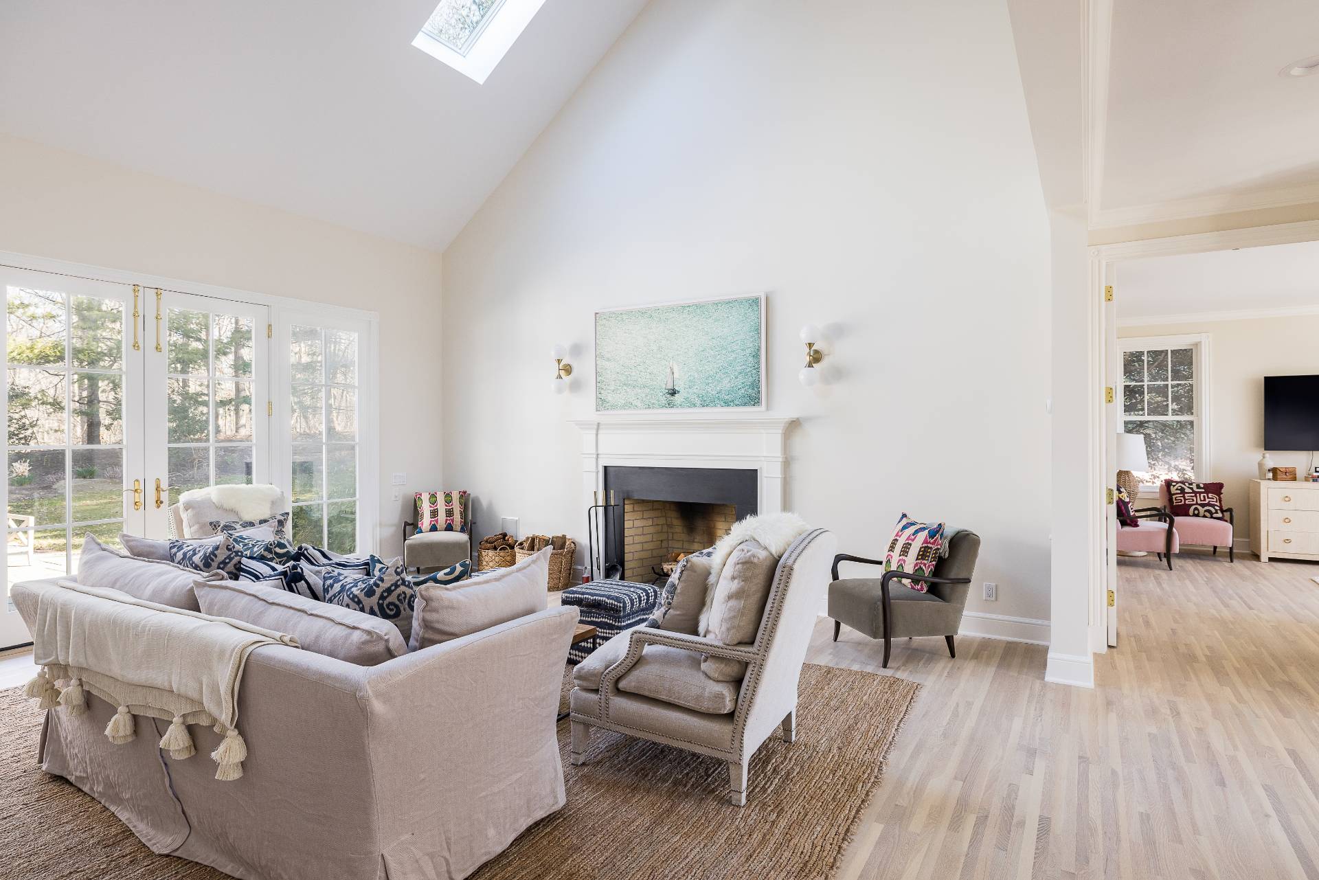 5 Mill Path Bridgehampton, NY 11963 - Photo 6 of 31 a living room with furniture and a fireplace