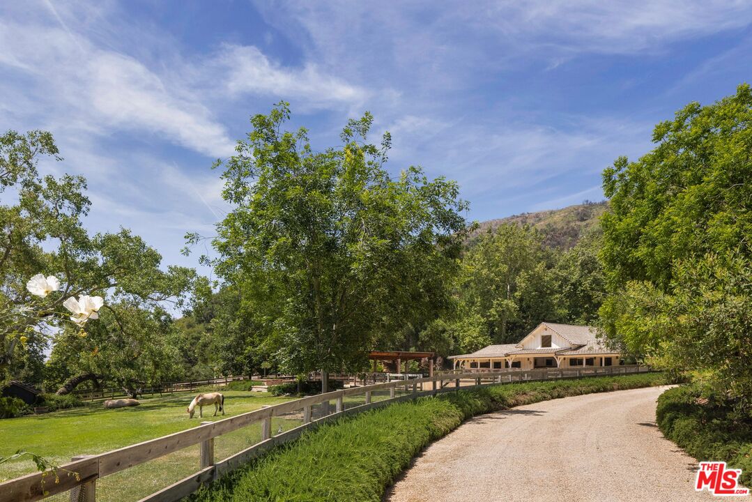 3099 Mandeville Canyon Road Los Angeles, CA 90049 - Photo 50 of 59 a view of a garden with a bench in a garden