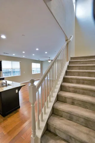 an empty room with closet area