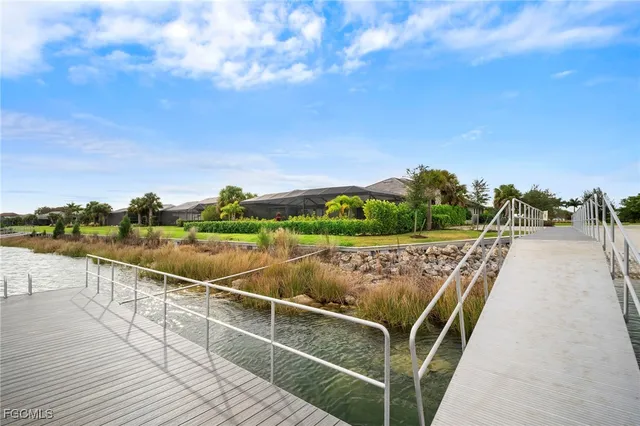 a view of a lake from a yard