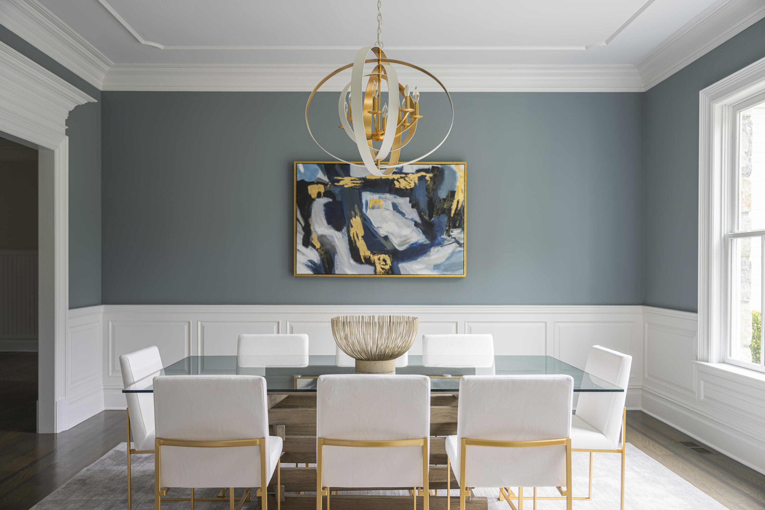 375 West Road New Canaan, CT 06840 - Photo 11 of 26 a view of a dining room with furniture window and wooden floor