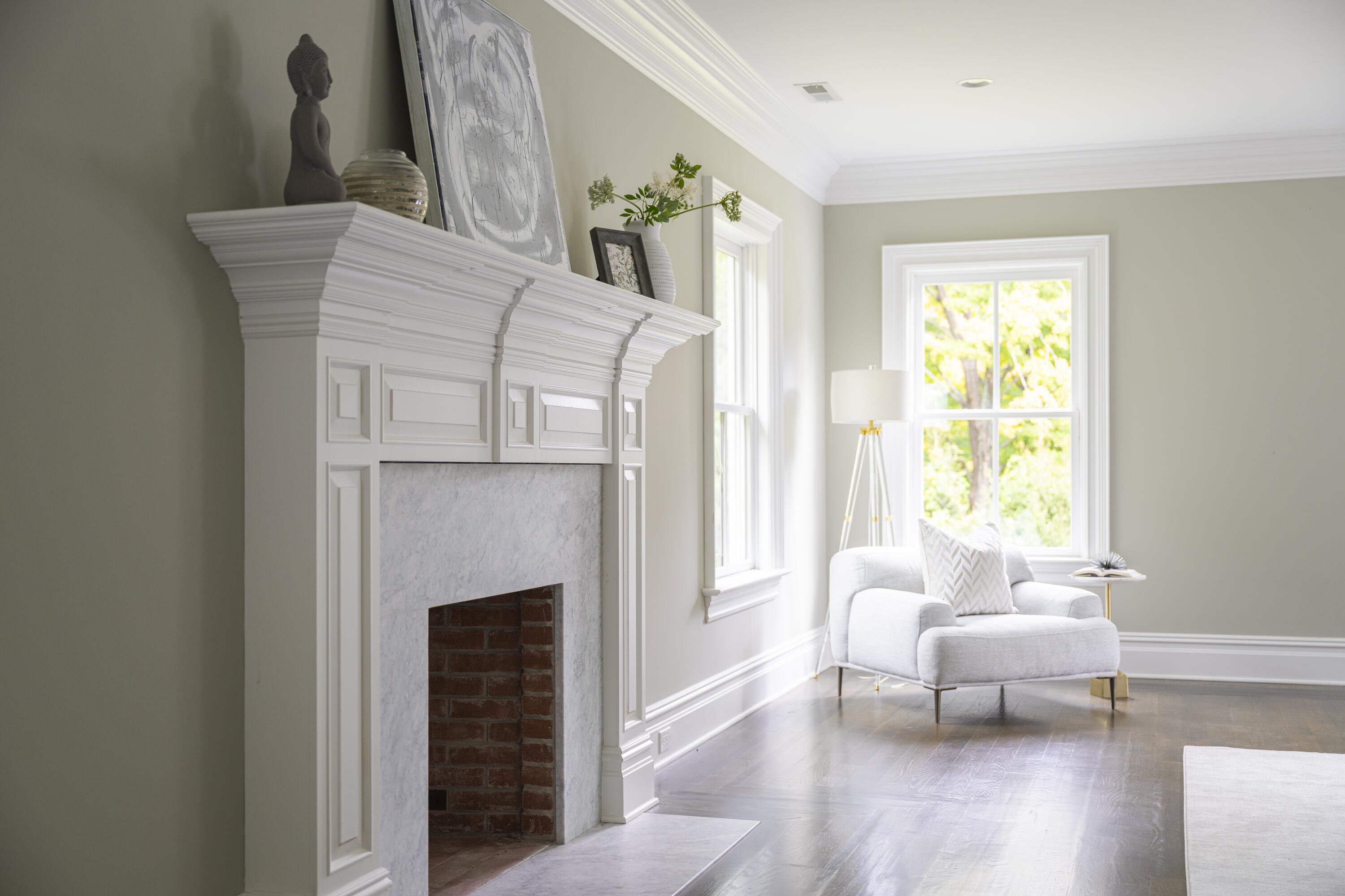 375 West Road New Canaan, CT 06840 - Photo 16 of 26 a living room with furniture and a fireplace