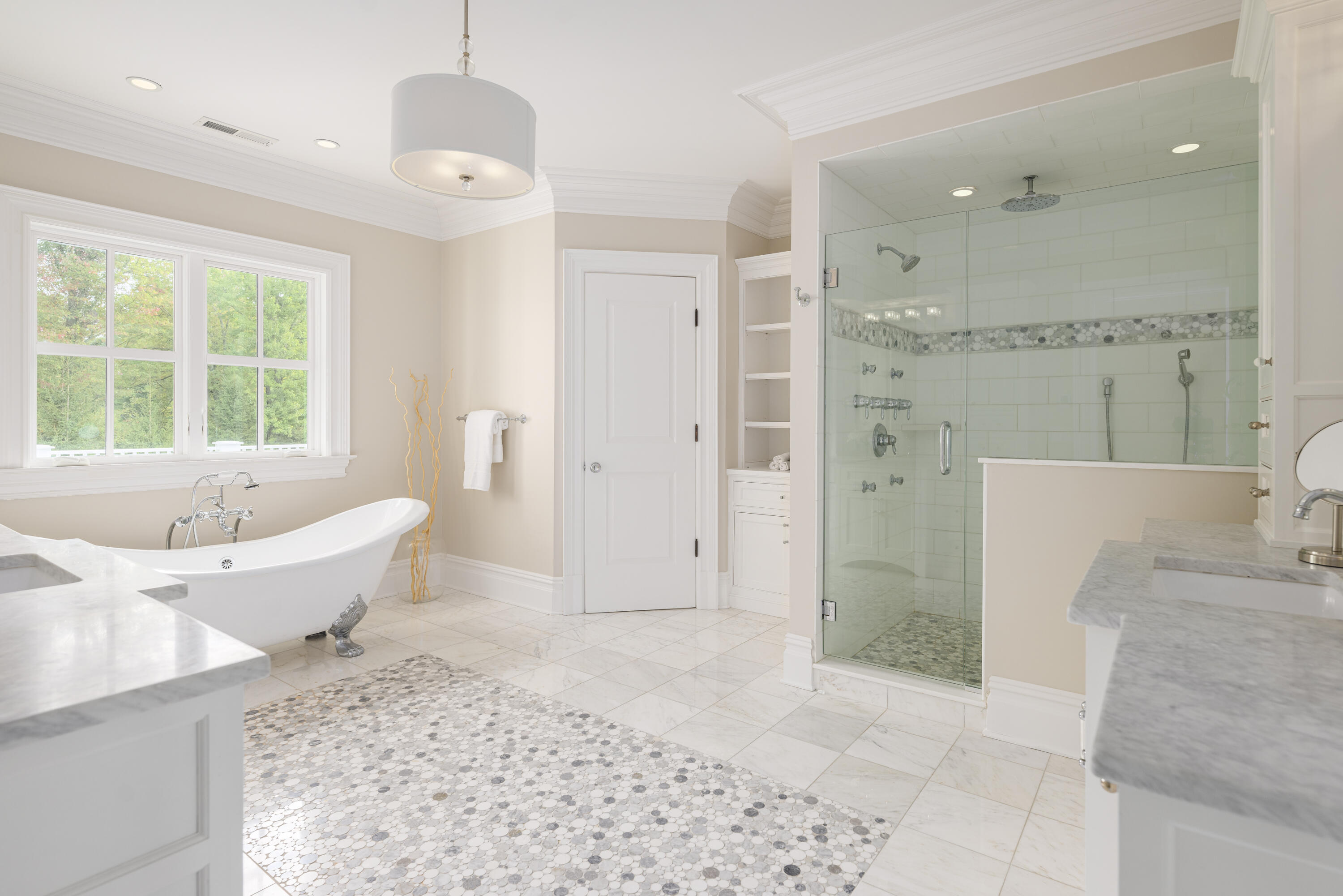 375 West Road New Canaan, CT 06840 - Photo 17 of 26 a bathroom with a tub shower and sink