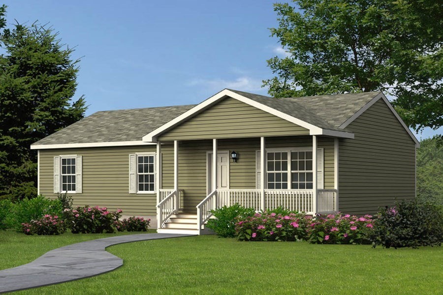 a front view of a house with a garden and plants
