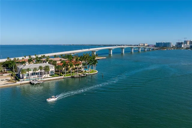 a view of a lake with houses