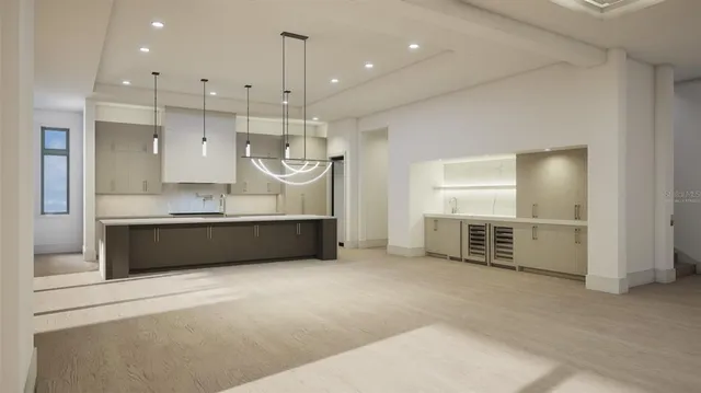 a bathroom with a double vanity sink and a shower