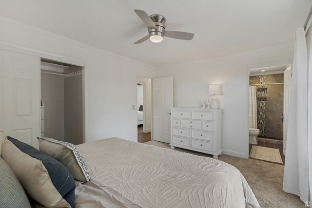 9706 Raintree Drive Sandy, UT 84092 - Photo 20 of 42 Recessed lighting, ceiling fan, and carpeted flooring