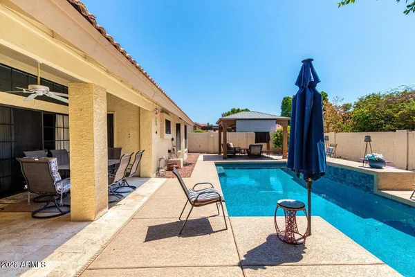 a outdoor space with furniture