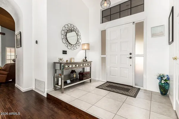 a view of a livingroom with furniture and wooden floor