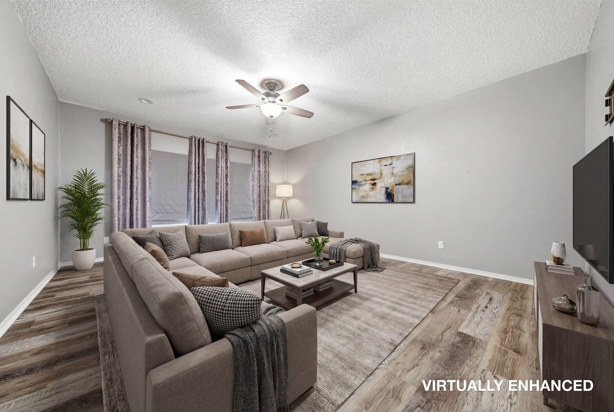 6927 Riata Drive Redding, CA 96002 - Photo 5 of 39 a living room with furniture a flat screen tv and a fireplace