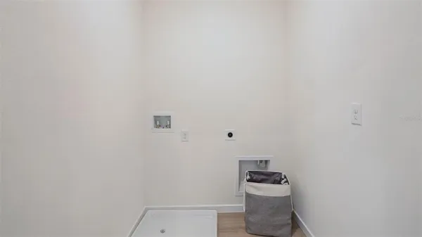 a room with a small window