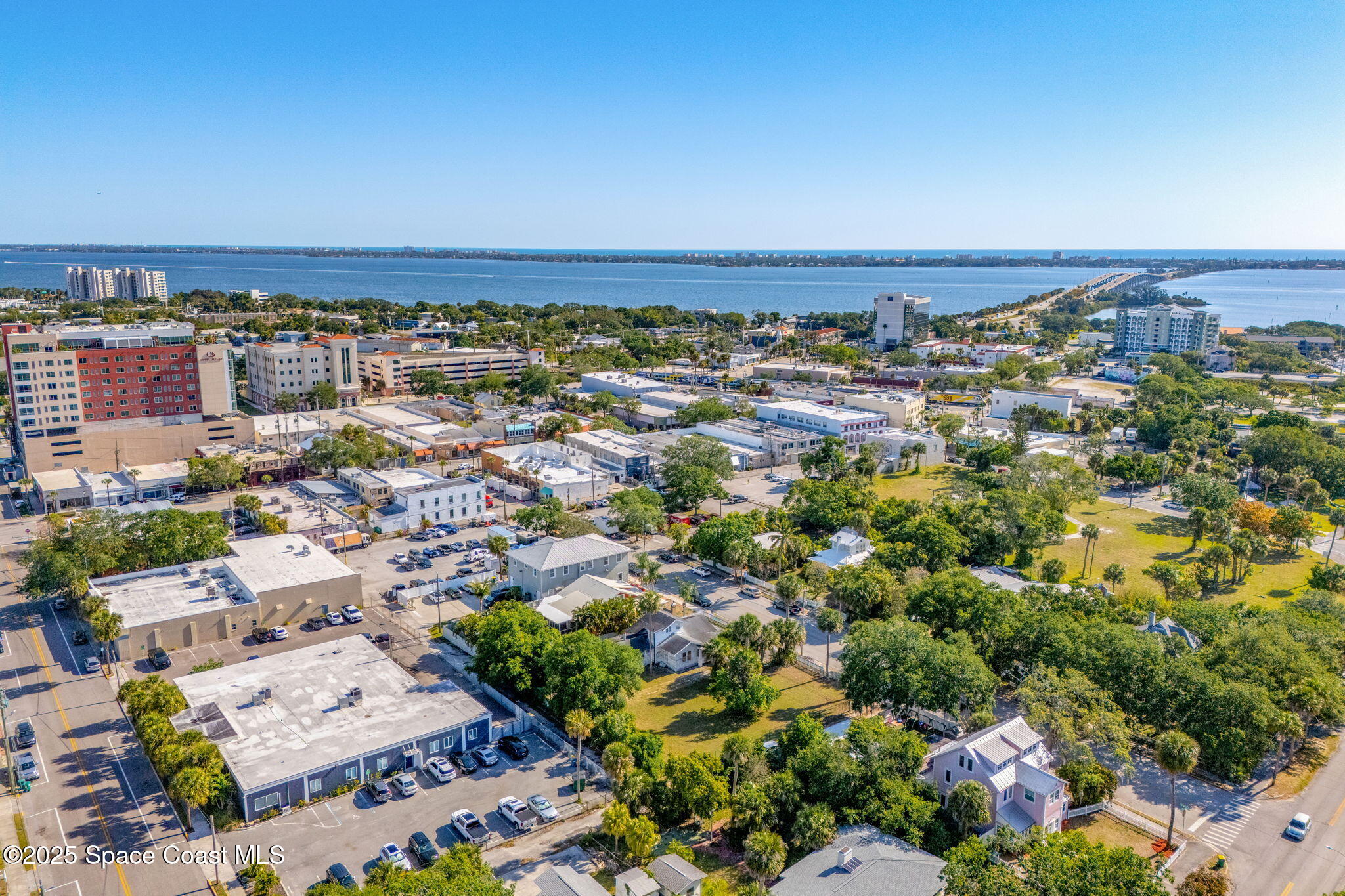 2106 Vernon Place Melbourne, FL 32901 - Photo 21 of 48 an aerial view of a city with lots of residential buildings