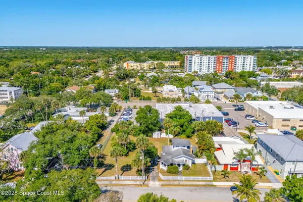 an aerial view of a house