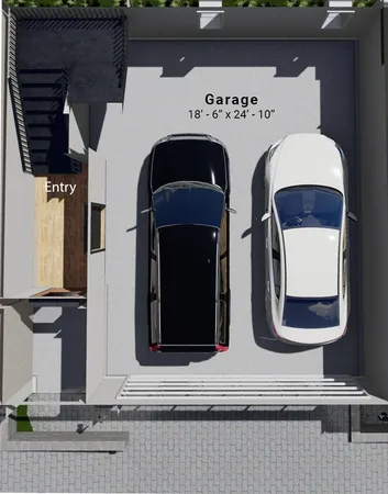 an aerial view of a house