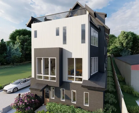a house view with a garden space