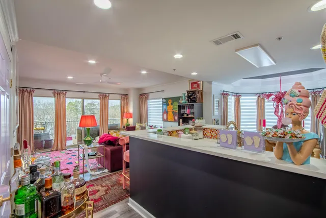 a view of a dining room with furniture window