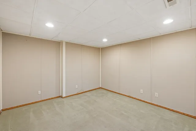 a view of a porch with wooden floor
