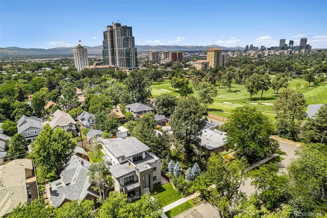 a view of a city with tall buildings
