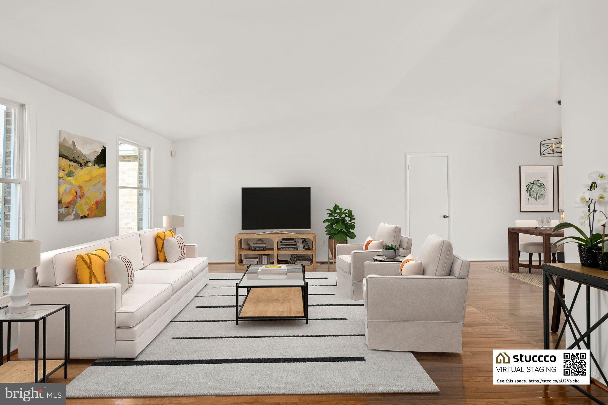 8472 Falling Leaf Road Springfield, VA 22153 - Photo 5 of 55 Living Room / vaulted ceilings. virtually staged