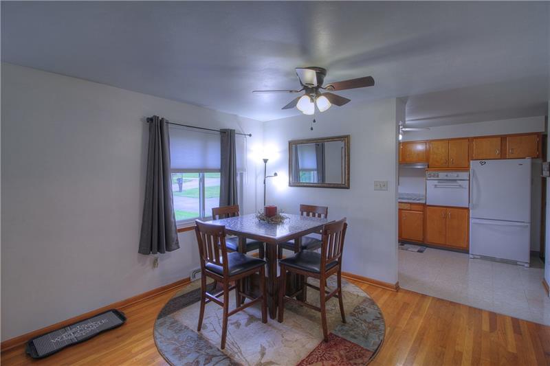 2014 Clayton Road Beaver Falls, PA 15010 - Photo 6 of 24 Dining Area offers a view of the outdoors and easy access into the kitchen! Updated ceiling fan, nice flow of light throughout.