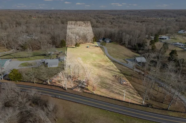 a view of a yard from a window
