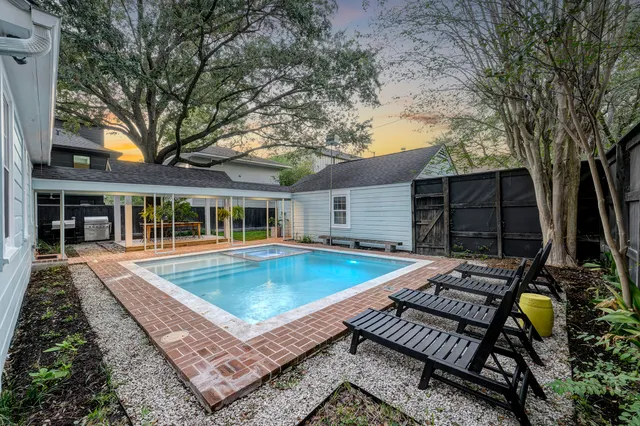 front view of a house with chairs