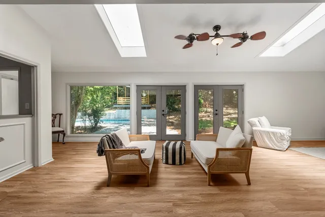 a living room with furniture