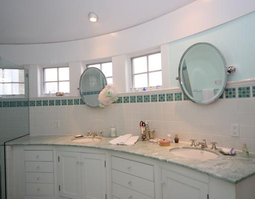 17 Crescent Beach Road Rowayton, CT 06853 - Photo 17 of 19 a bathroom with a granite countertop double vanity sinks and a mirror
