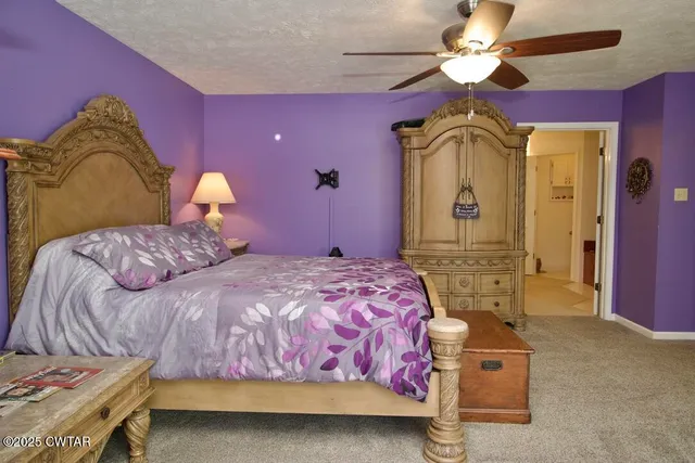 a bedroom with a bed and dresser