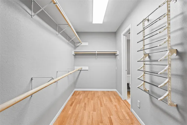 a view of entryway with wooden floor