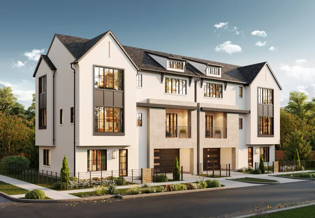 a front view of a large white building