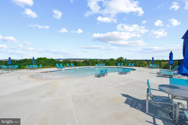 a view of a park with slide