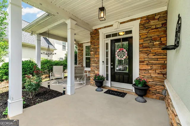 a view of a entryway door front of house