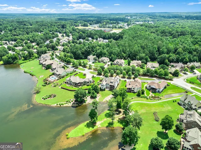 an aerial view of residential house with outdoor space and street view