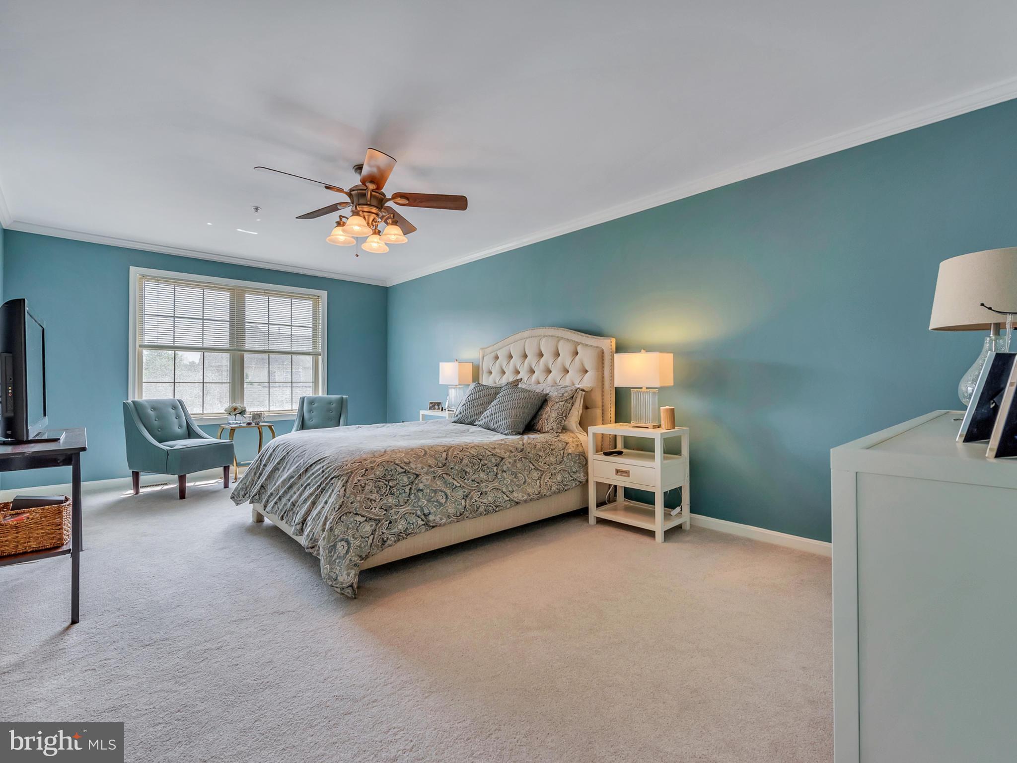 2441 Rippling Brook Road Frederick, MD 21701 - Photo 14 of 30 a bedroom with a bed and a chandelier