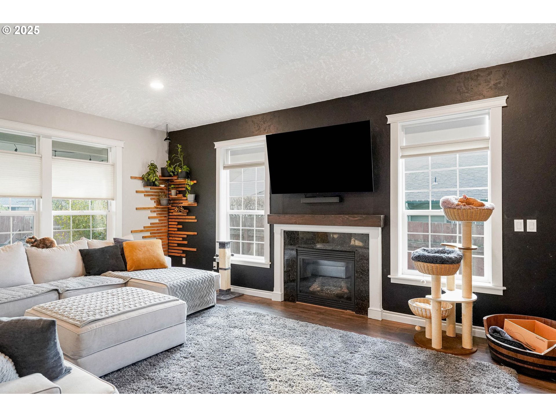 3208 54th Avenue Northeast Albany, OR 97321 - Photo 33 of 43 a living room with furniture a fireplace and a flat screen tv