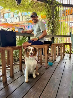 a view of a yard with furniture and outdoor view