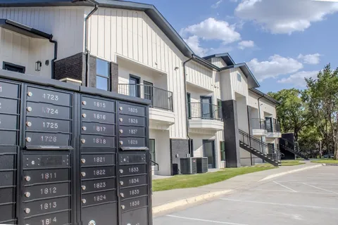 a view of a building with a street