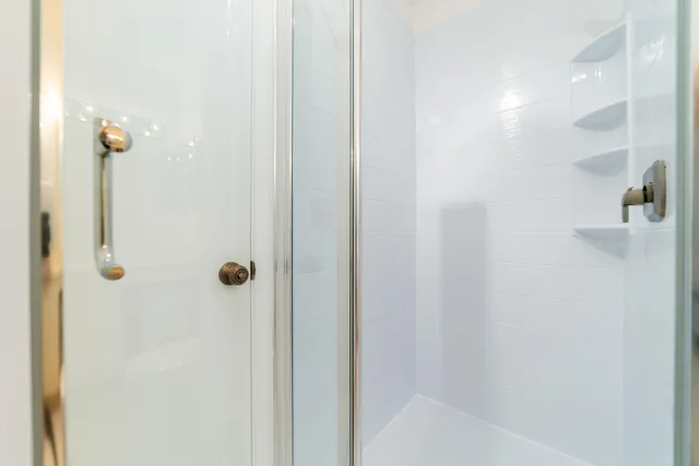 a bathroom with a shower