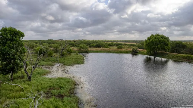 a view of a lake and a yard